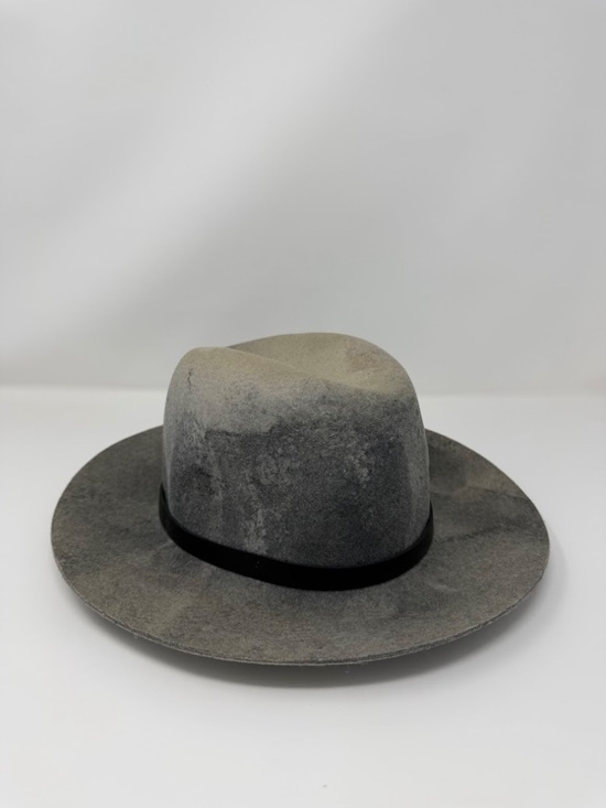 rag & bone Gray Wool Fedora Hat Wide Brim Rancher Style Size Small